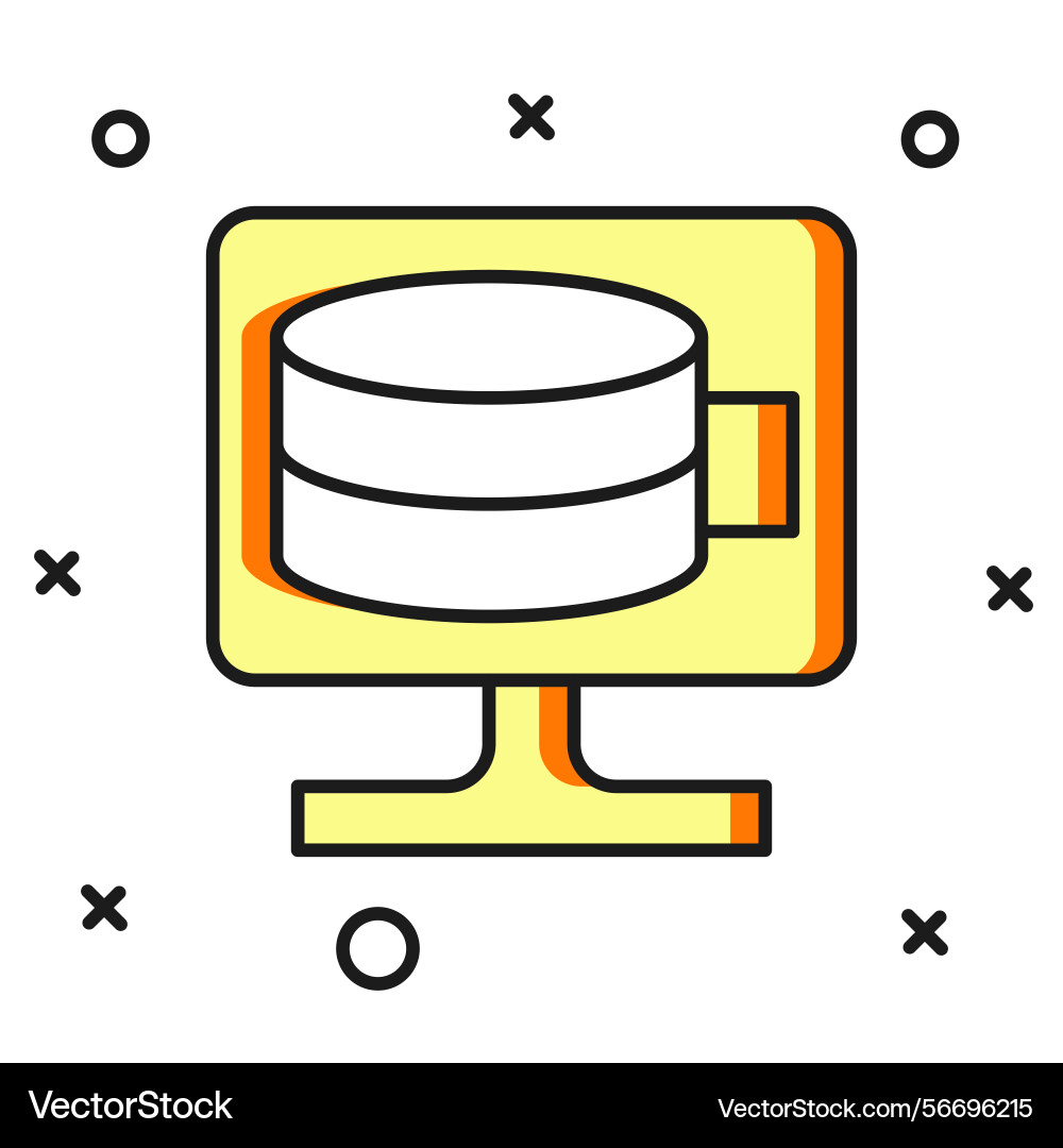 Filled outline cloud database icon isolated Vector Image