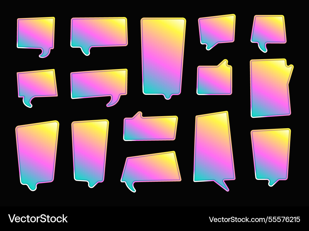Gradient bright text boxes and speech bubbles Gradient bright text boxes and speech bubbles vector image