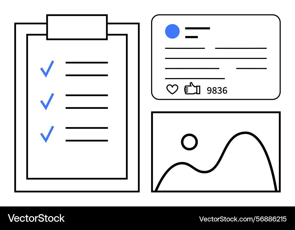 Minimalistic dashboard layout with checklist vector image