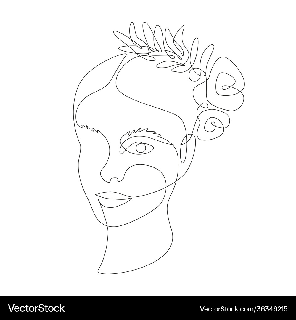 Schöne Frau Gesicht mit Rose Blume und Blatt Schöne Frau Gesicht mit Rose Blume und Blatt vektorbild