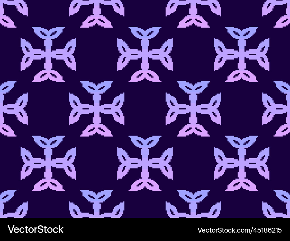 Seamless pattern with carolingian cross in pixel Seamless pattern with carolingian cross in pixel vector image