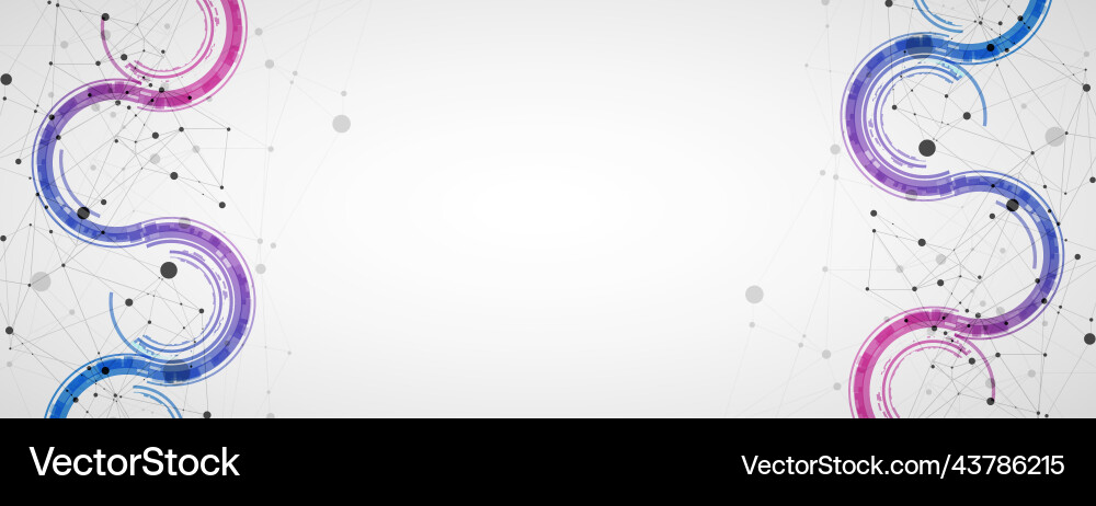 Technical background with plexus effect and wave Vector Image