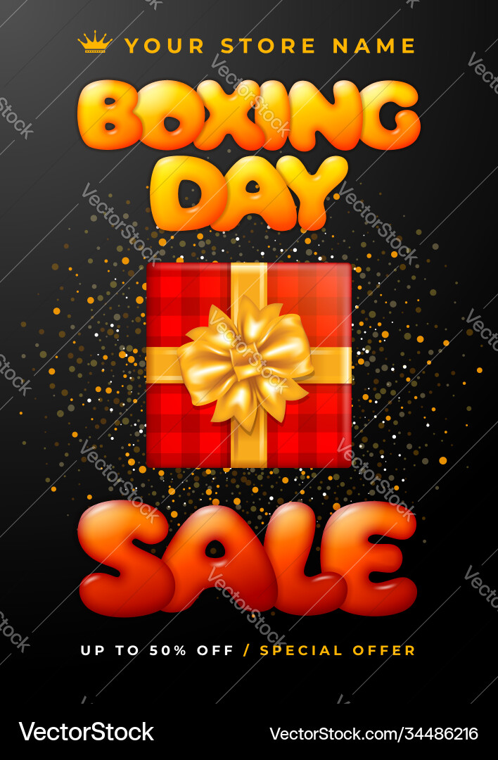 Boxing day sale advertising banner Boxing day sale advertising banner vector image