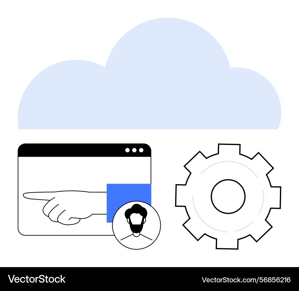 Cloud Computing-Integration mit Benutzerinteraktion vektorbild