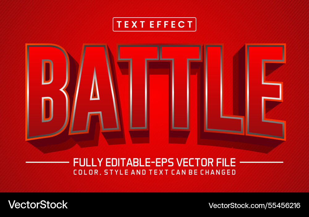 Dynamic Battle Font Text Effect vector image