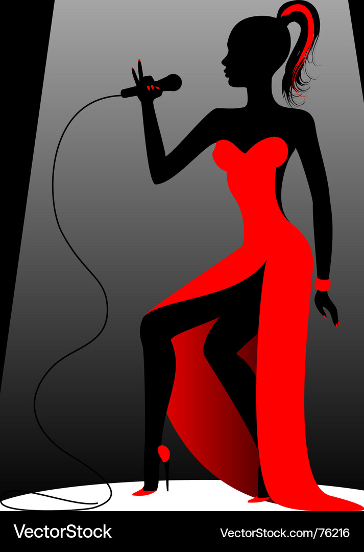 Elegant Woman in Spotlight Vector Image