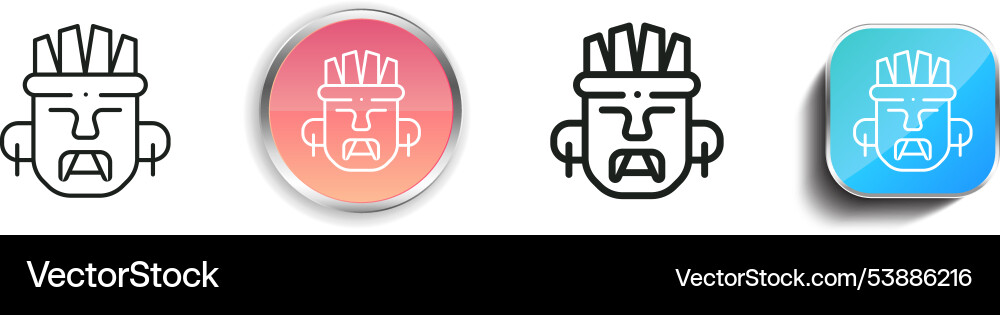 Face icon thin linear regular and button style Face icon thin linear regular and button style vector image