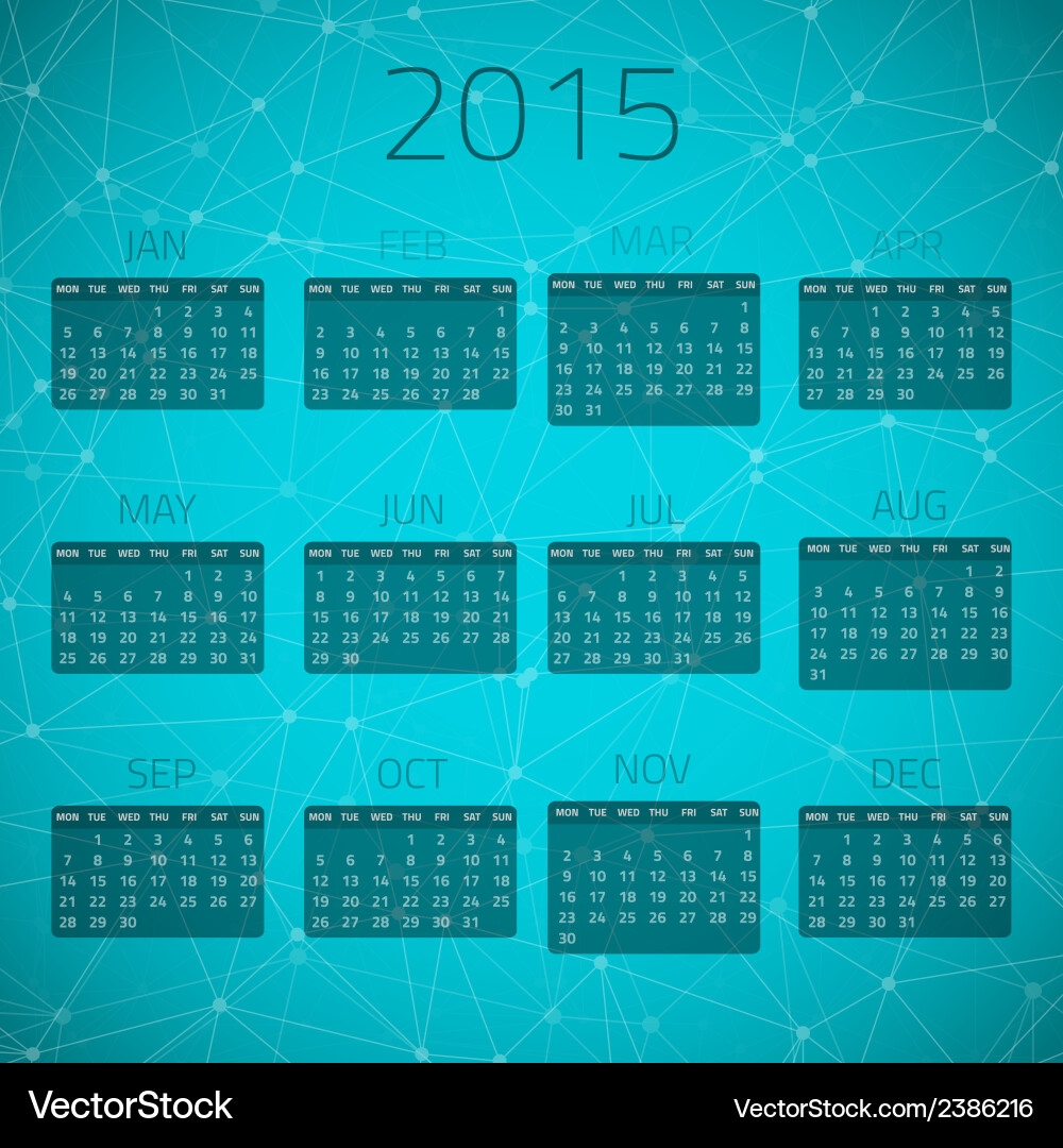 Gloss connection calendar 2015 background vector image