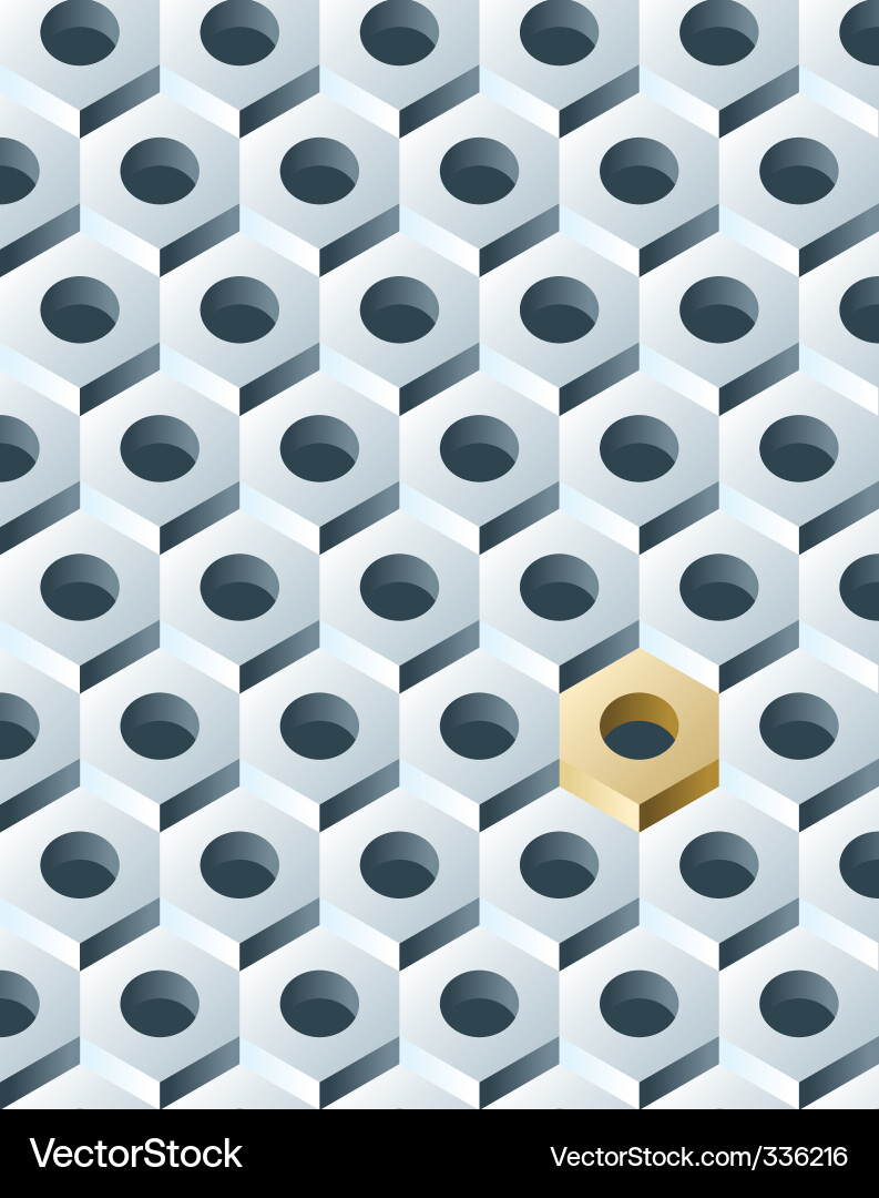 Hexagonal Bolt Pattern Vector Image