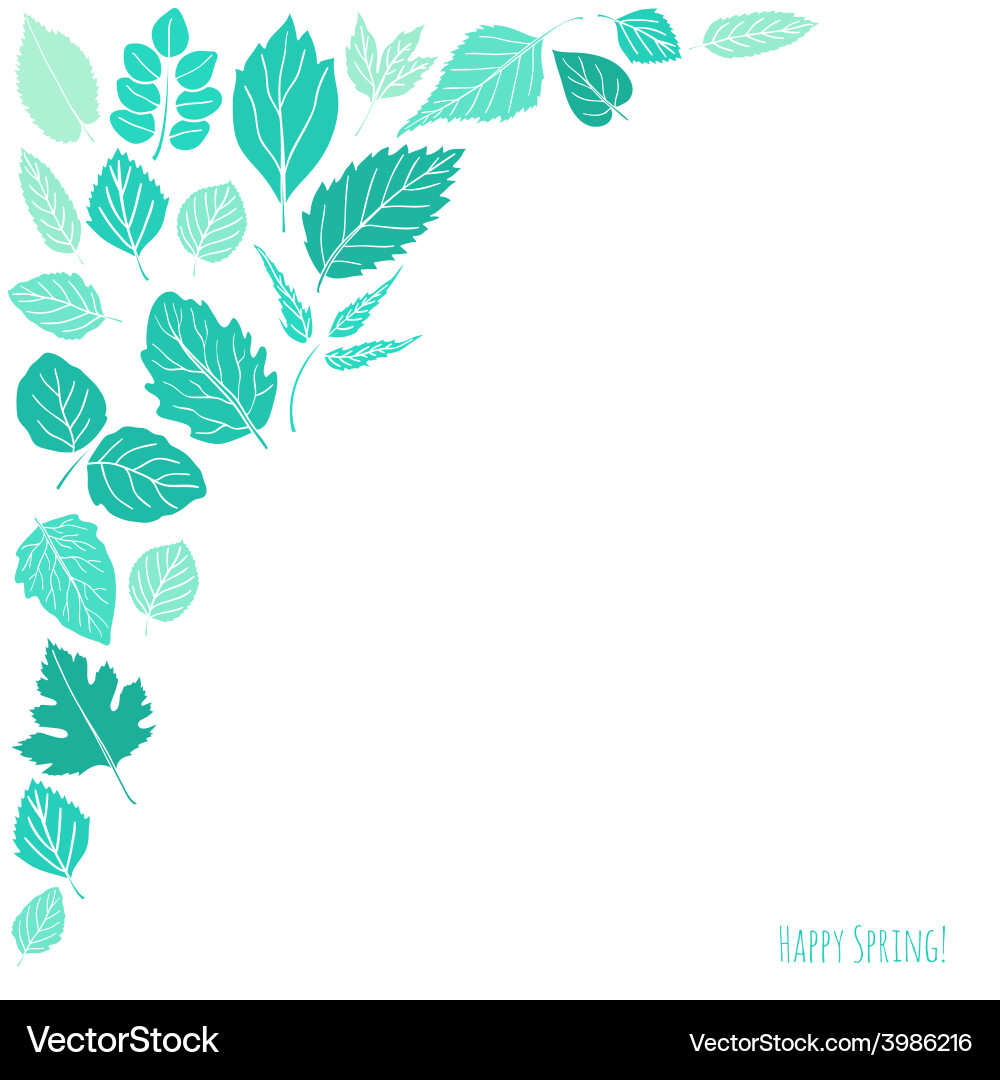 Spring background with leaves vector image