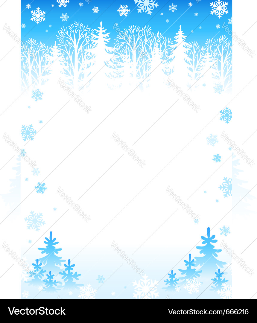Winter Forest Snowflakes Background vector image
