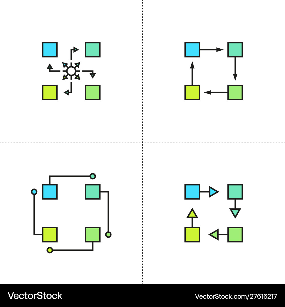 Algorithm Icon Set vector image