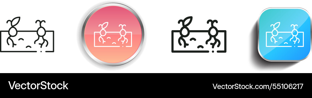 Hydroponics icon thin linear regular and button vector image