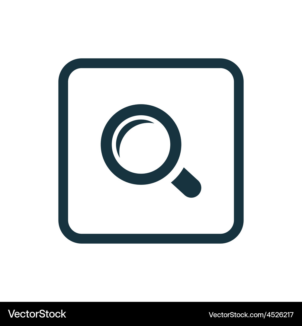 Magnifier icon rounded squares button Vector Image