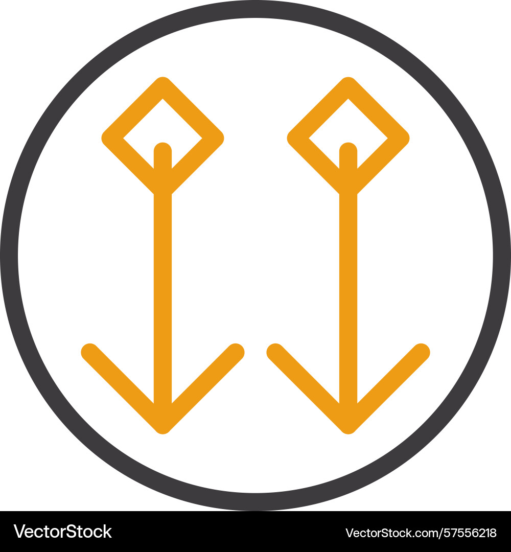 Arrow block down two color icon Vector Image