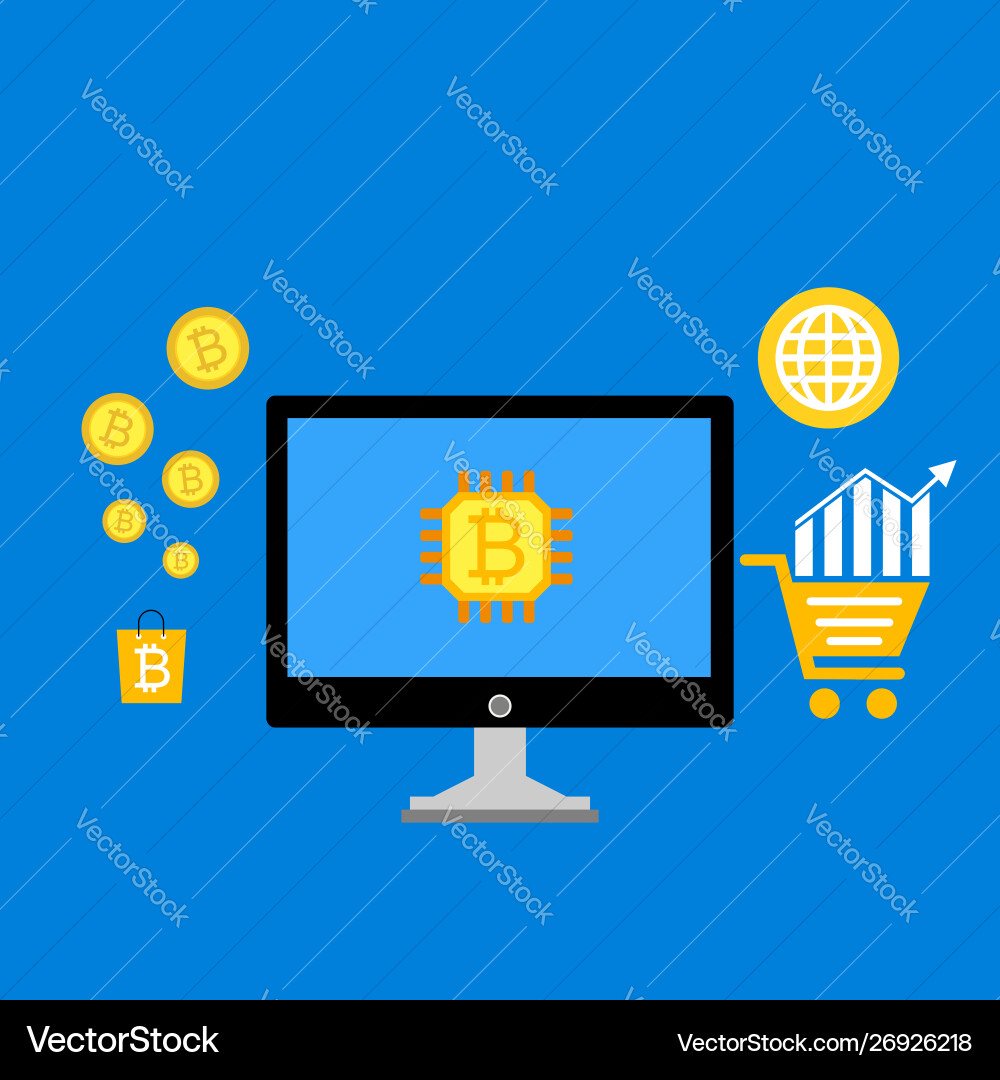 Blockchain scheme mining crypto currency server Blockchain scheme mining crypto currency server vector image