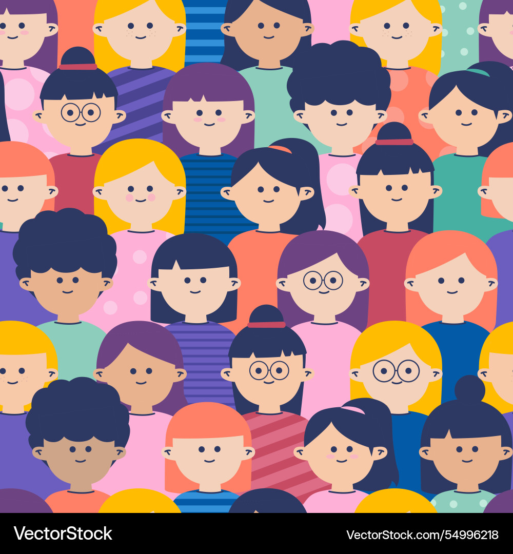Crowded public of women loop pattern Vector Image