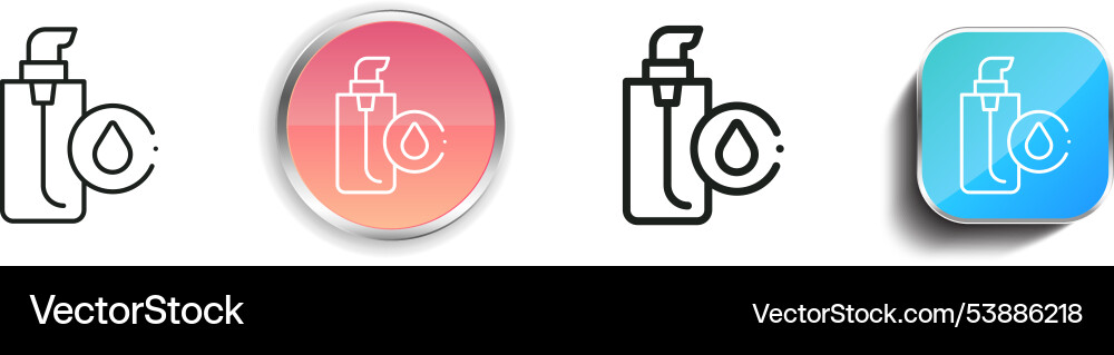 Face cleanser icon thin linear regular and button Face cleanser icon thin linear regular and button Vector Image