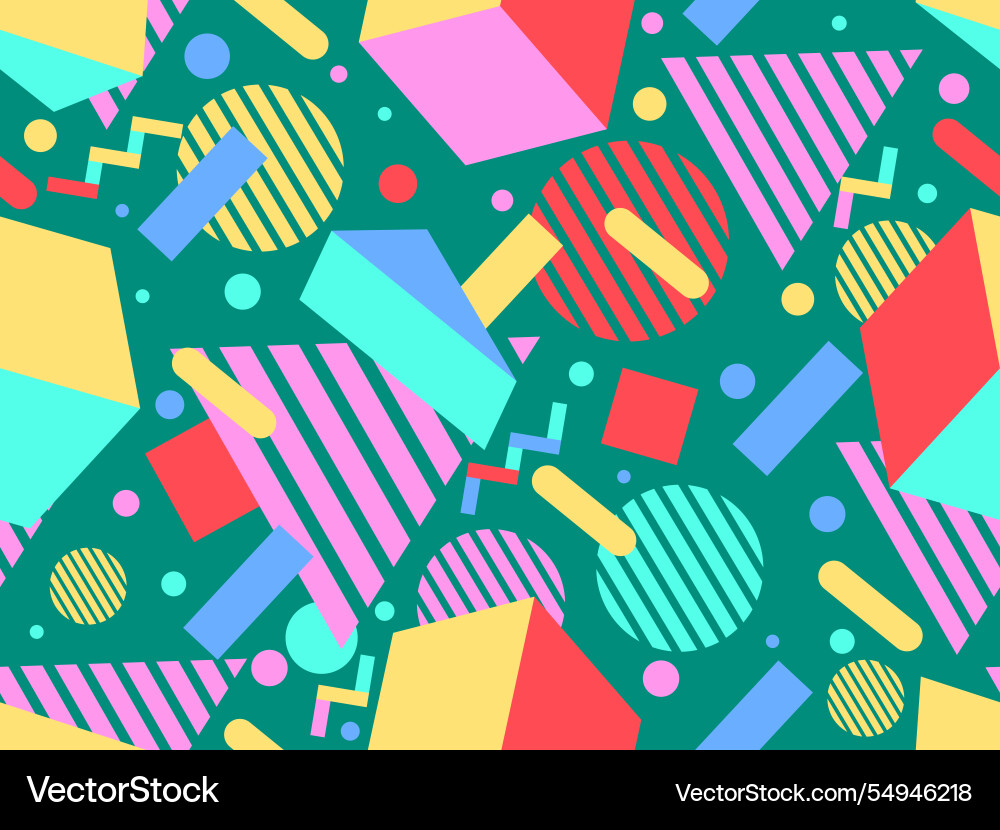 Geometric seamless pattern with memphis elements Geometric seamless pattern with memphis elements vector image