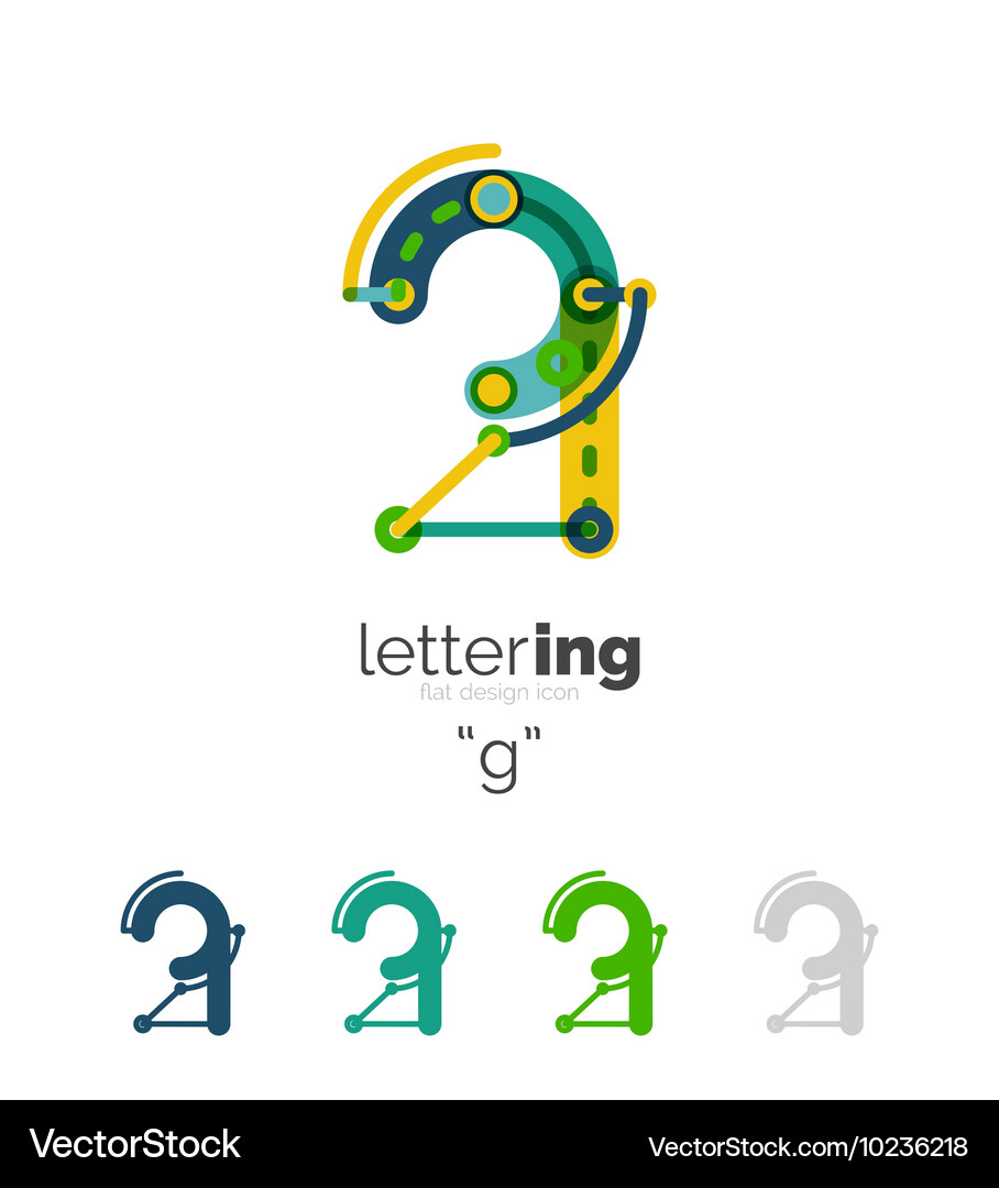 Linear initial letters logo branding concept Vector Image
