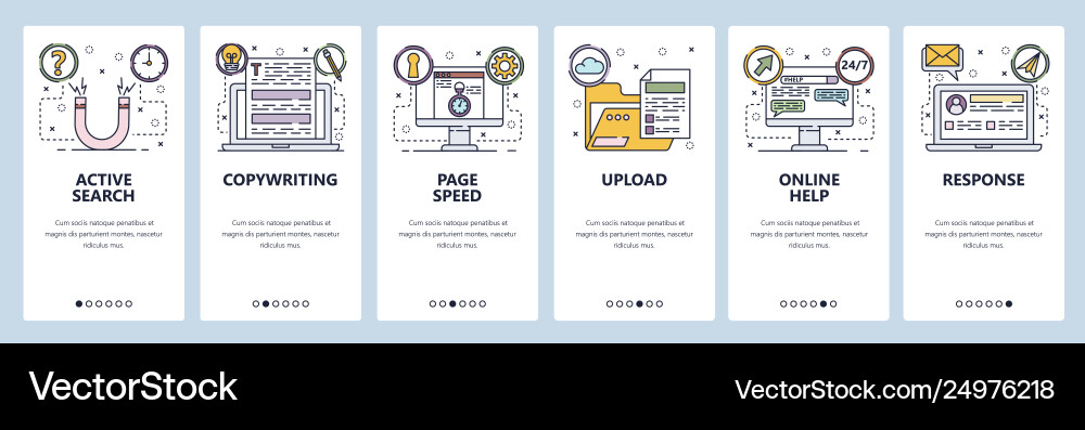 Mobile Onboarding App Screens - Files Upload vector image