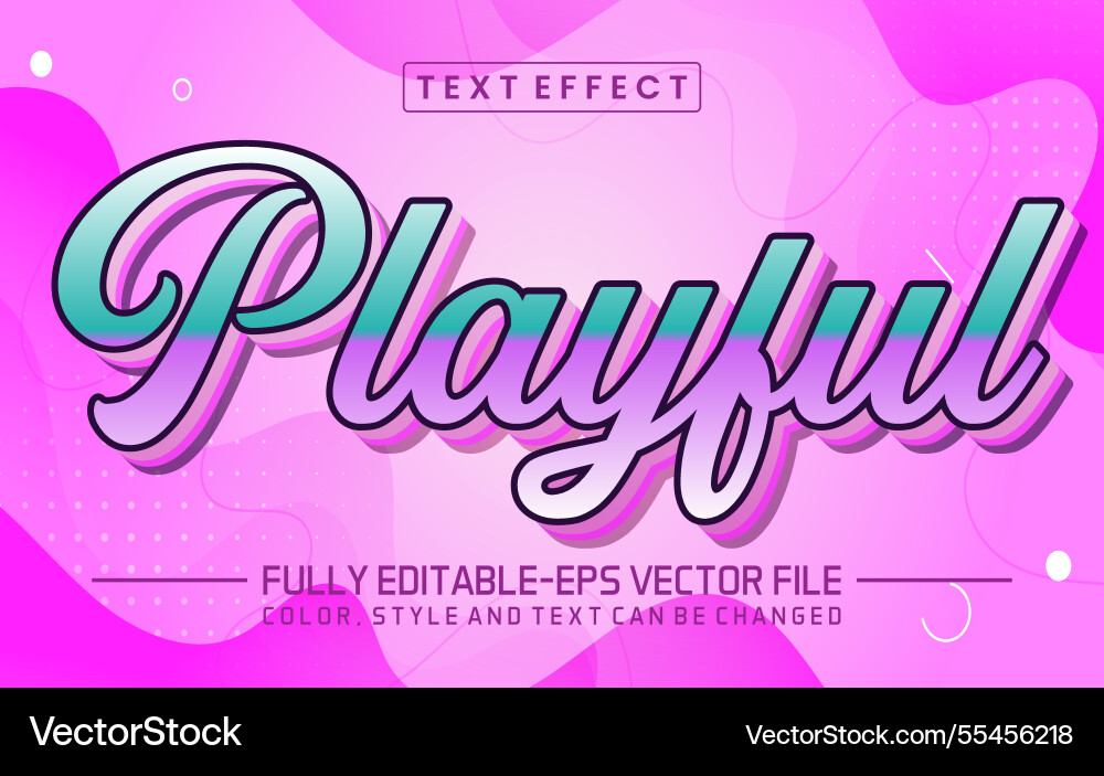 Playful font text effect editable Playful font text effect editable vector image
