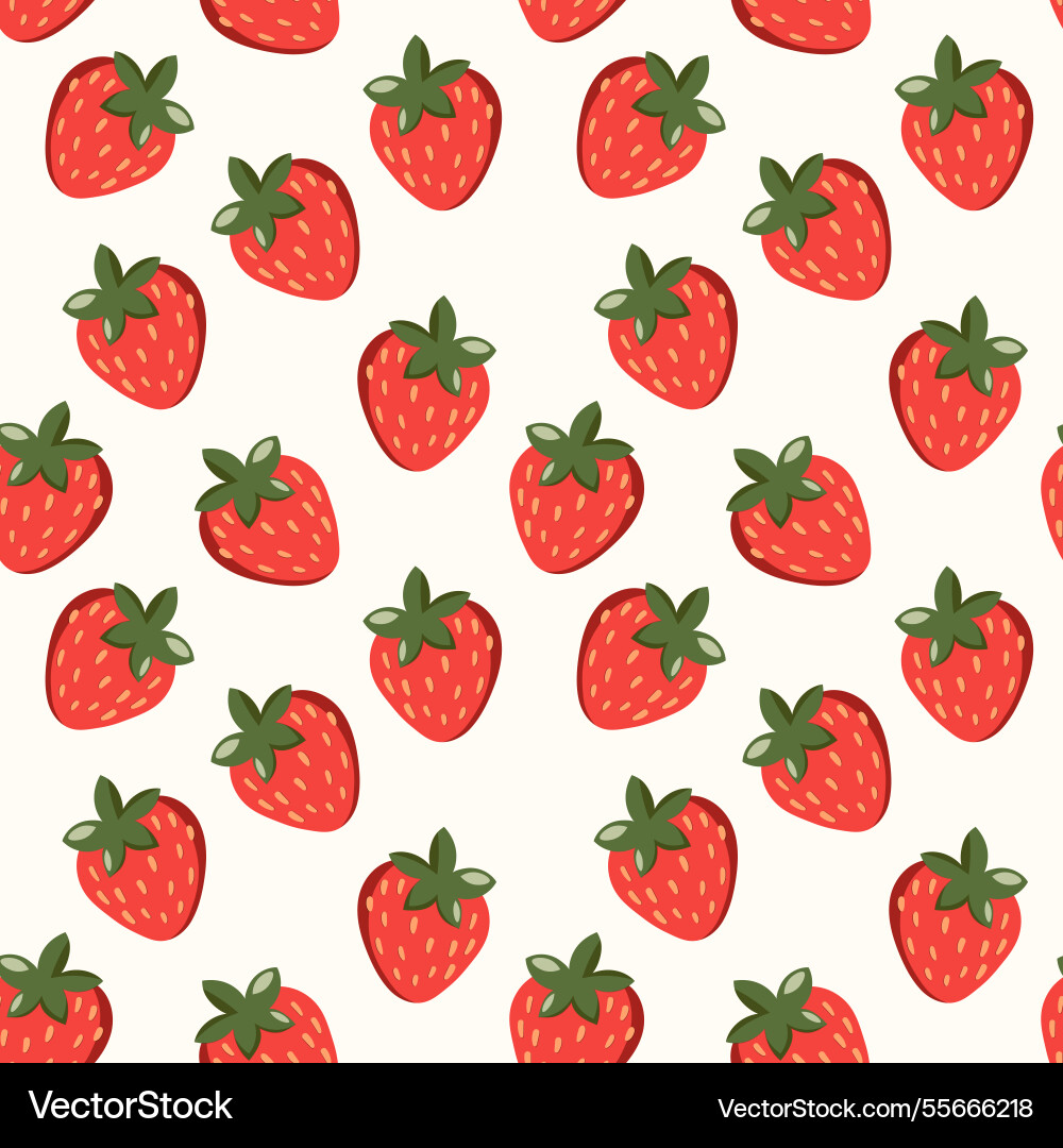 Seamless pattern with strawberry on color Seamless pattern with strawberry on color vector image
