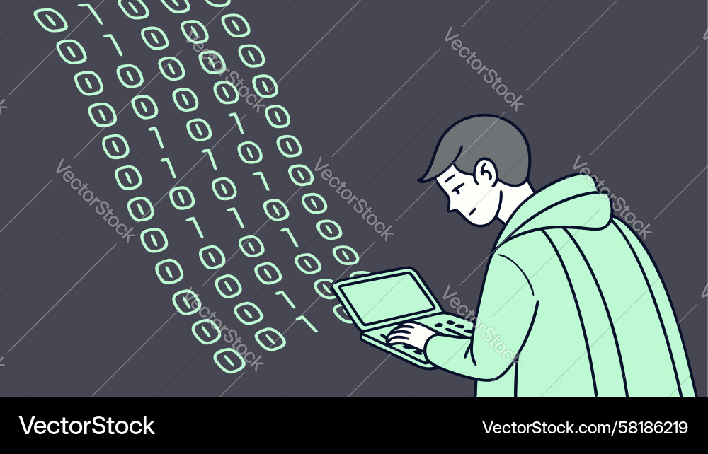 Data Flow Computing Concept Vector Image