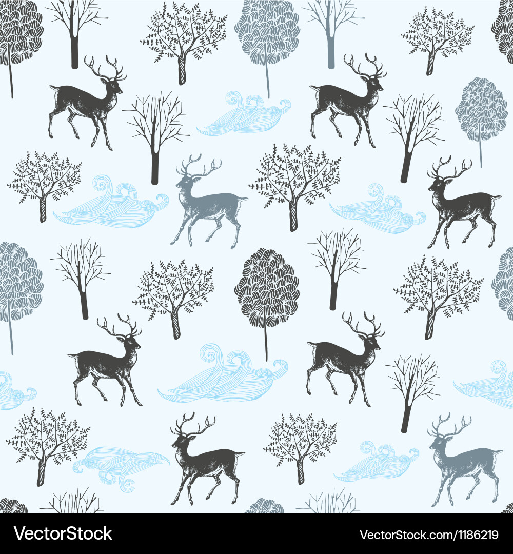 Pattern with deers Royalty Free Vector Image - VectorStock