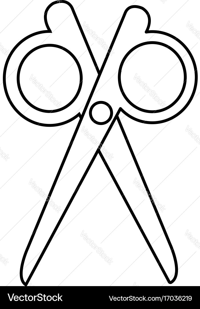 Scissors icon outline line style vector image