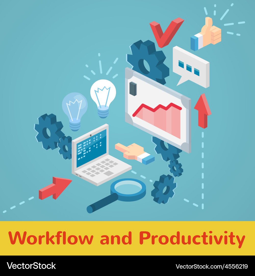 Workflow & Productivity Icons vector image