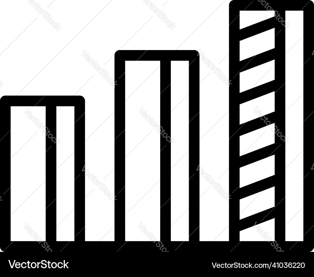Graph chart benchmark icon outline compare Graph chart benchmark icon outline compare Vector Image