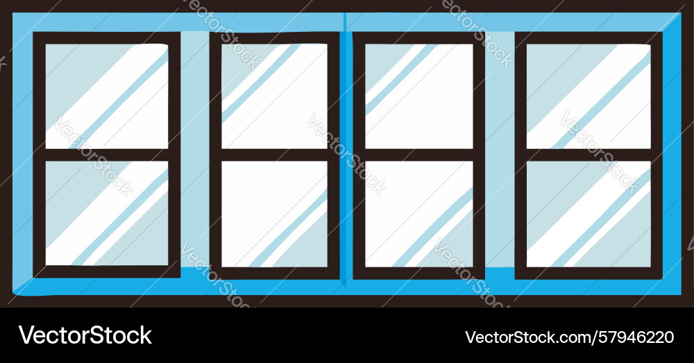 Modern Grid Window Frame Vector Image