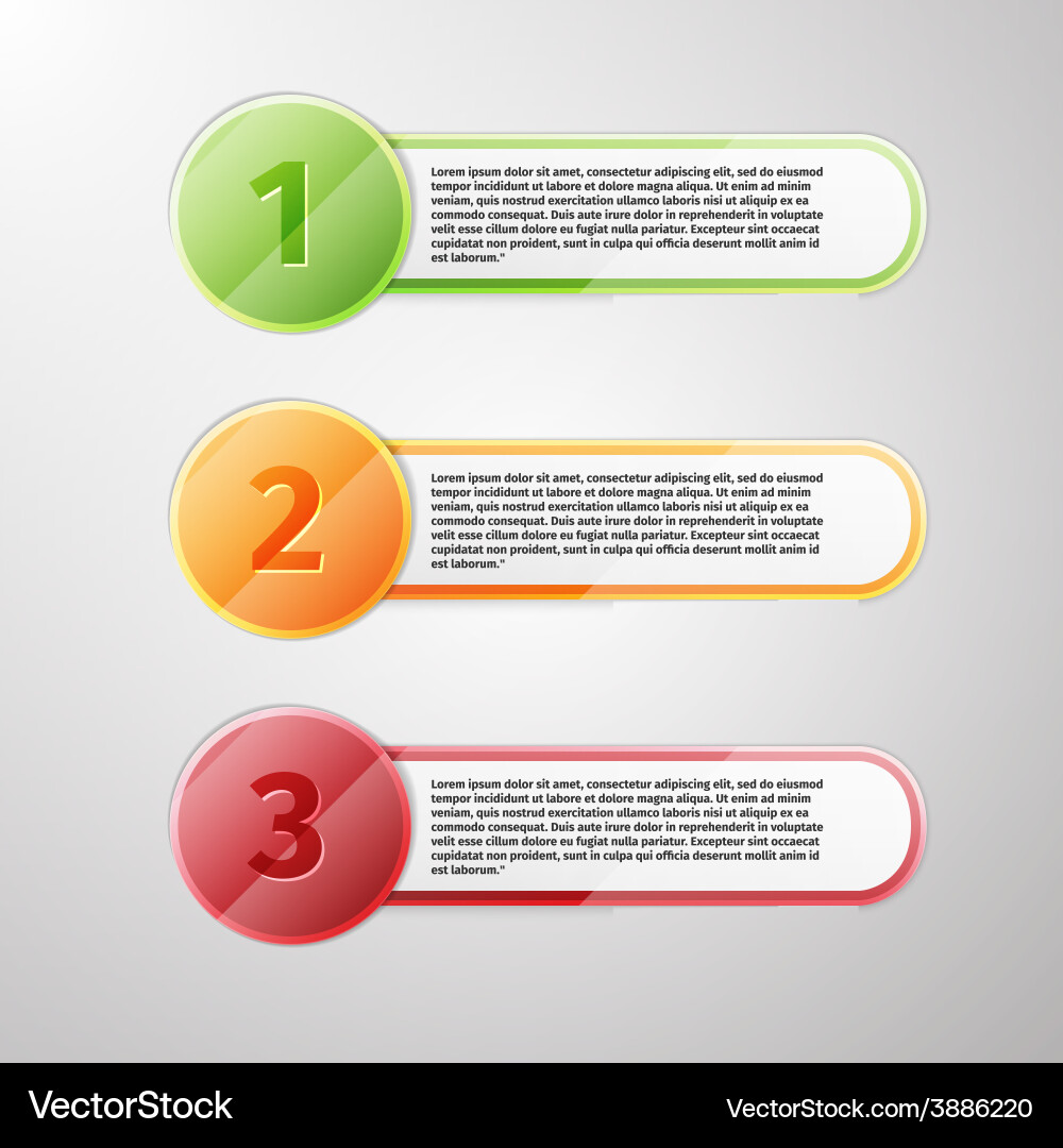 Progress icons for three steps Vector Image