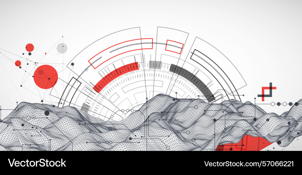 Abstract data background with wireframe wave Abstract data background with wireframe wave vector image
