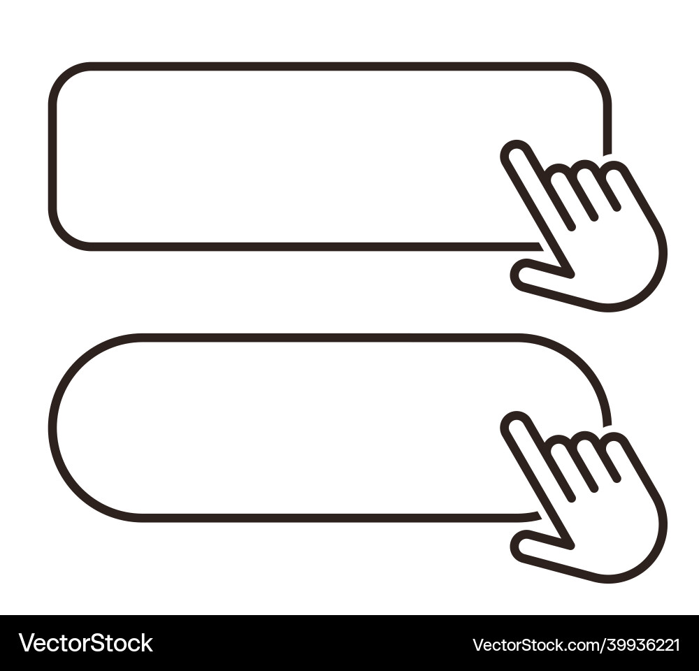 Click blank button with hand pointer vector image