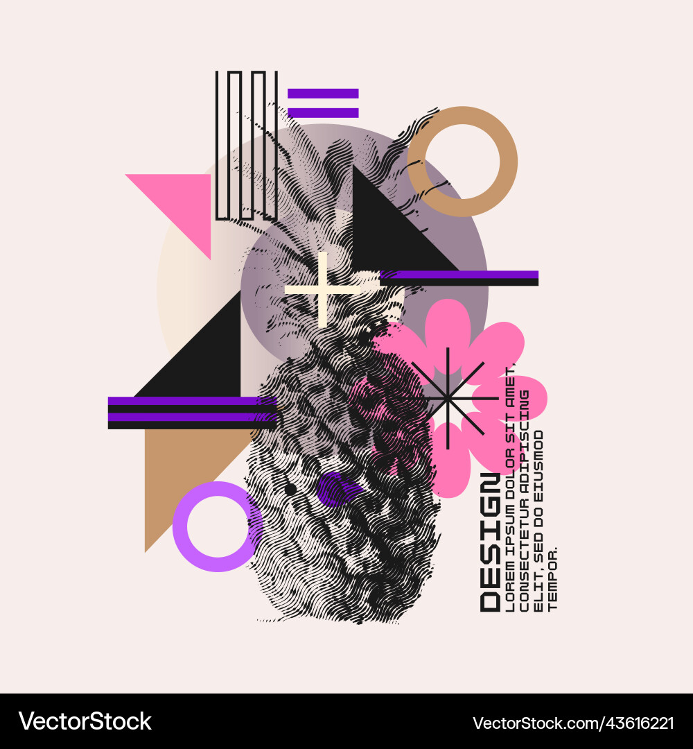 Graphics in a modern style with geometric Vector Image