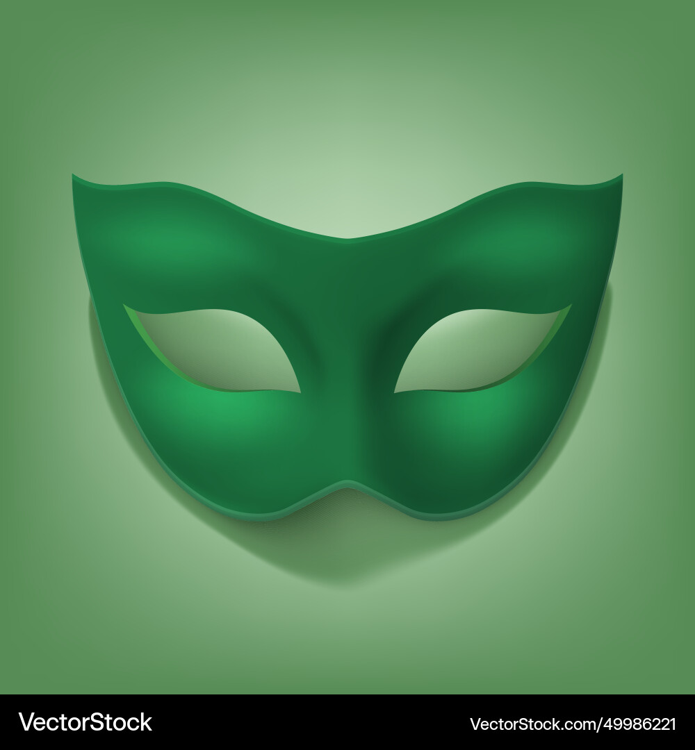 Green super hero mask face character vector image