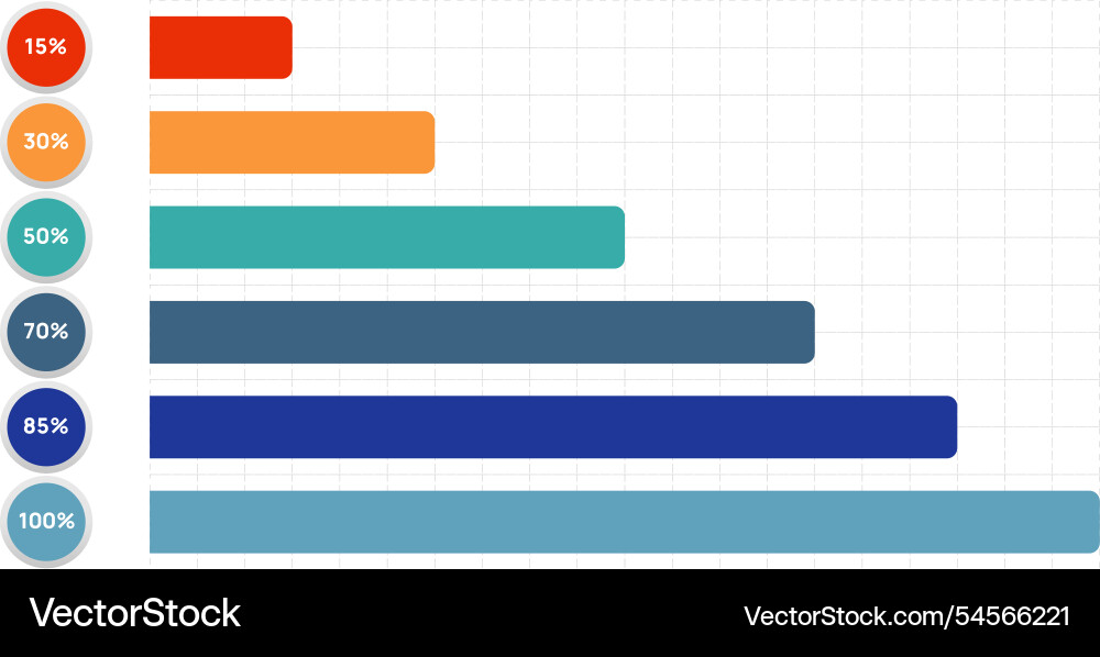 Horizontal bar graph with a grid background Horizontal bar graph with a grid background vector image