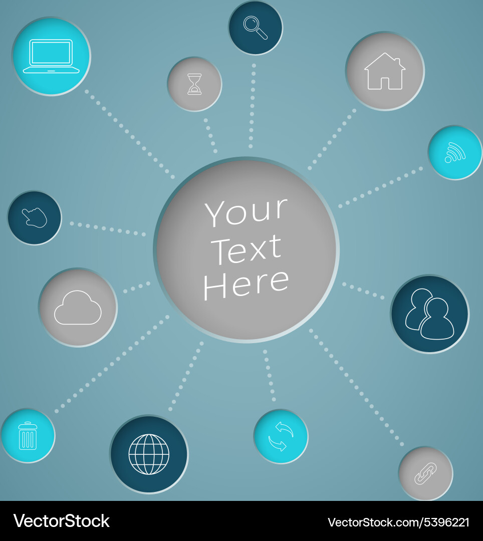 Infographic text circle with links to web icons vector image