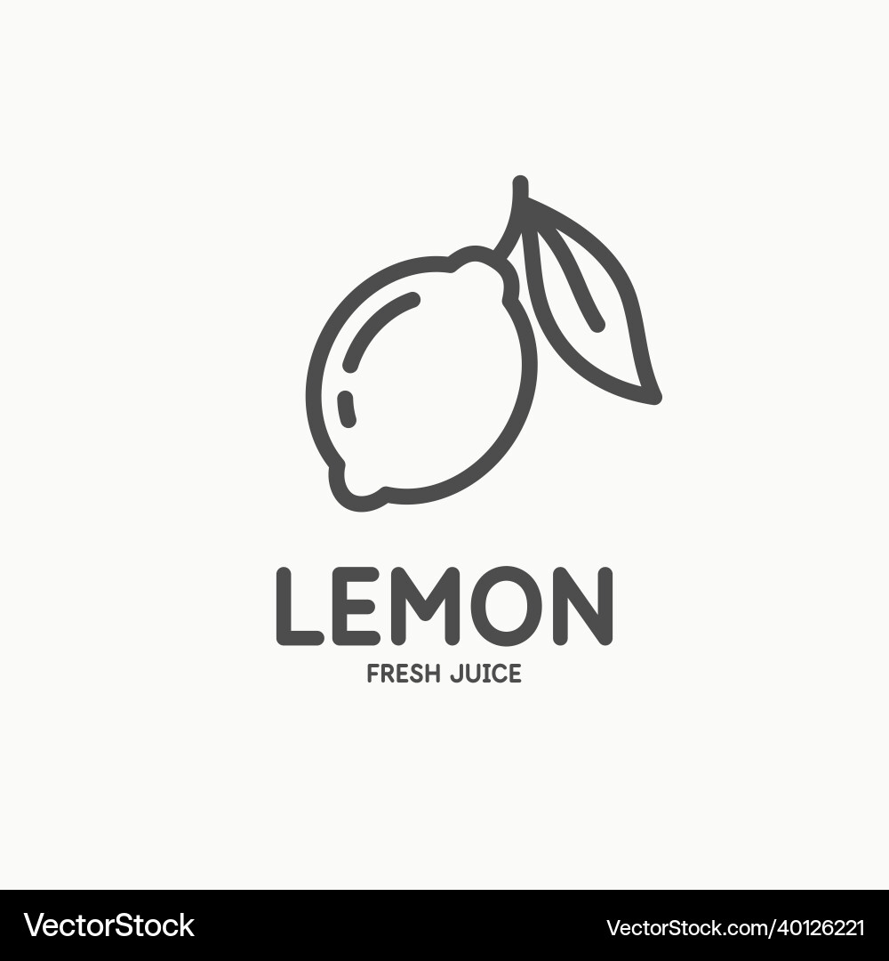 Lemon in linear flat style isolated Lemon in linear flat style isolated Vector Image