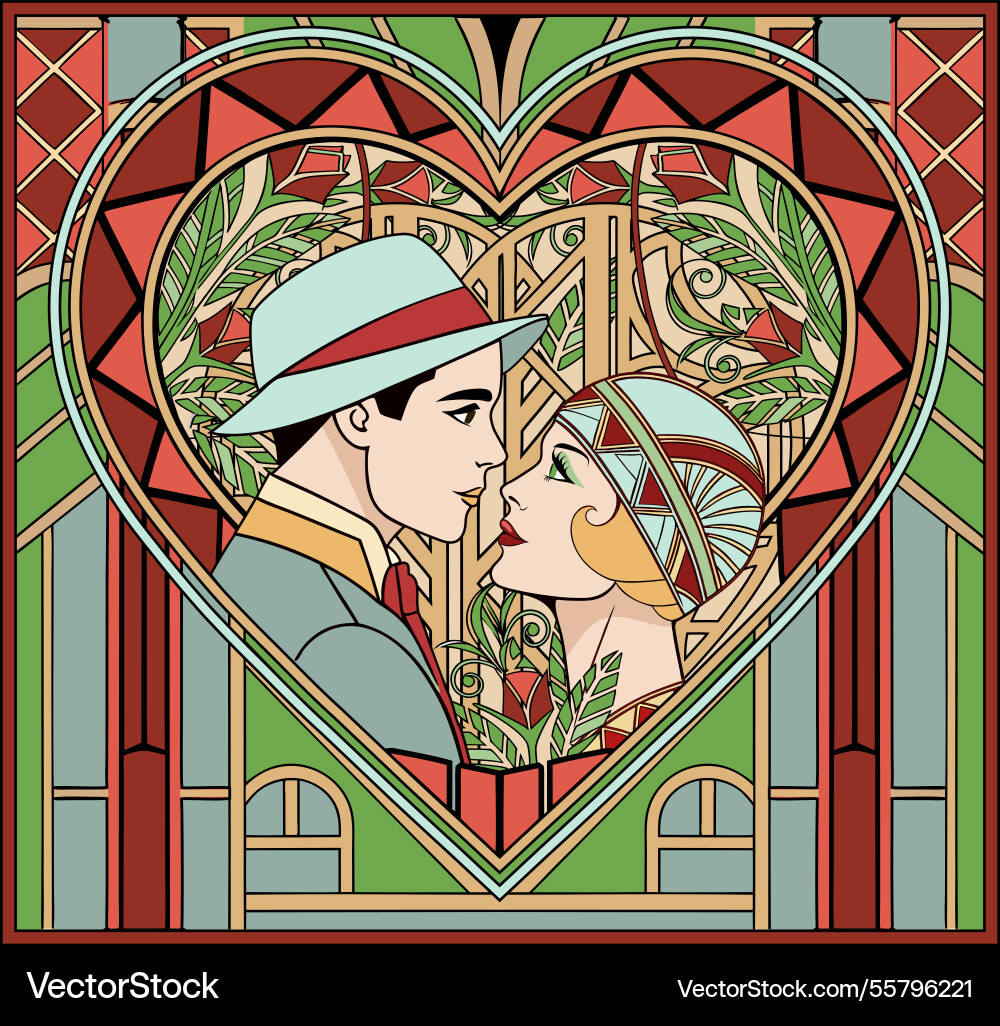 Love day heart wedding card Love day heart wedding card vector image