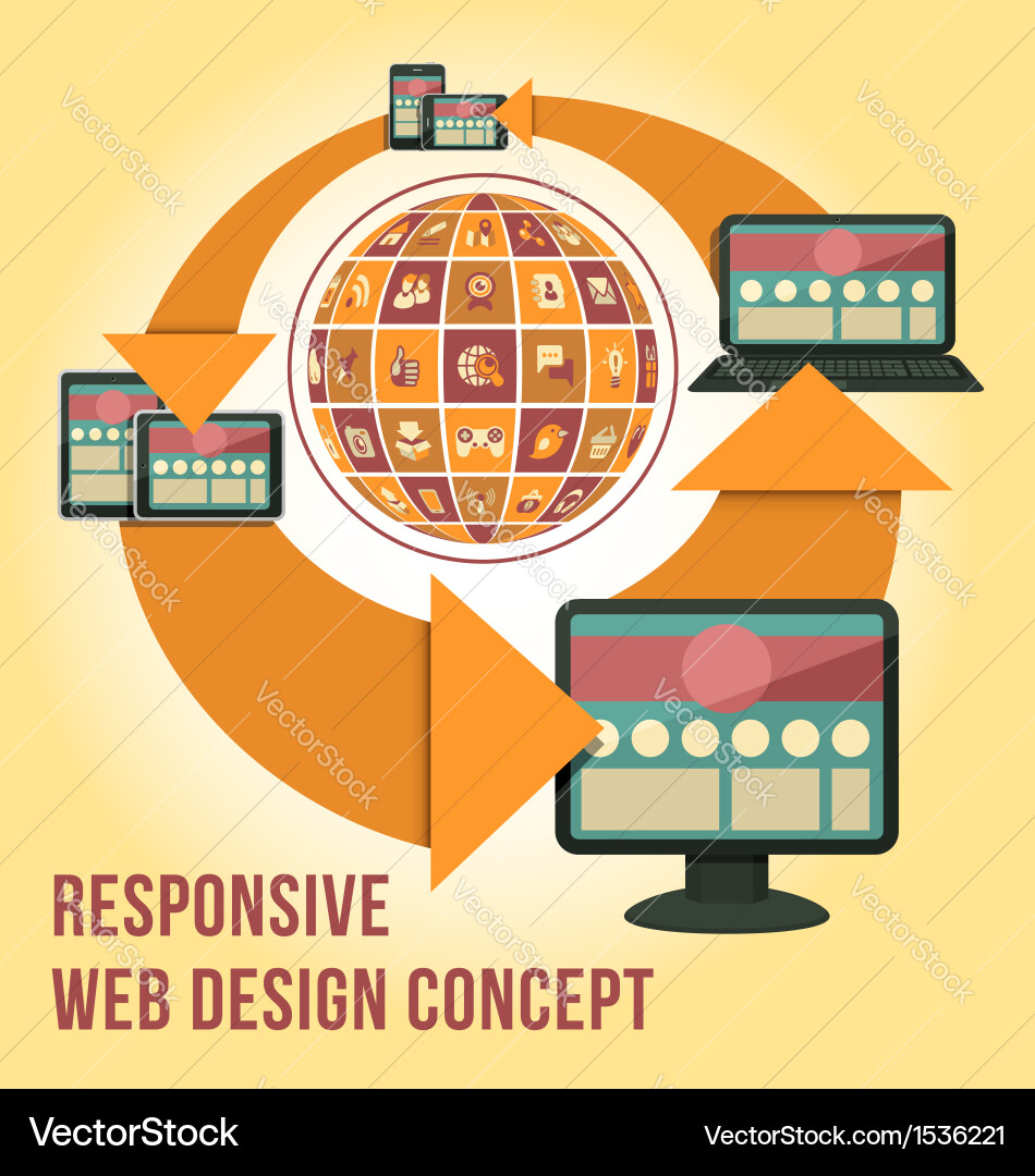Responsive Web Interface-Konzepte vektorbild