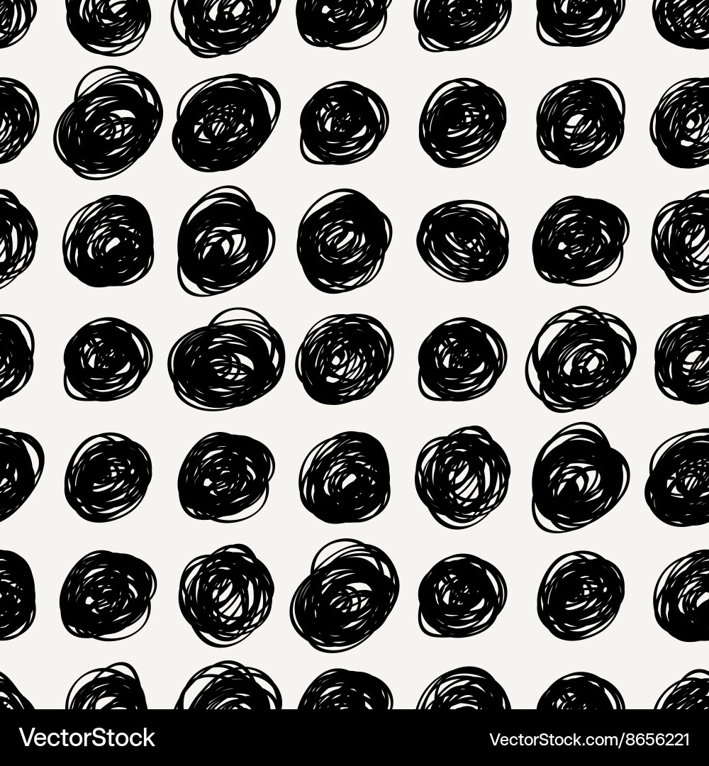 Seamless pattern with scribbles circles vector image