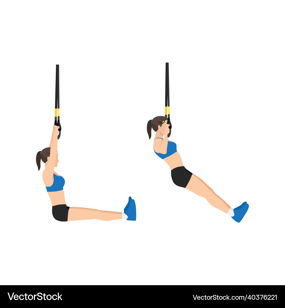 TRX Pull-Up Exercise - Woman – Royalty-Free Vector | VectorStock
