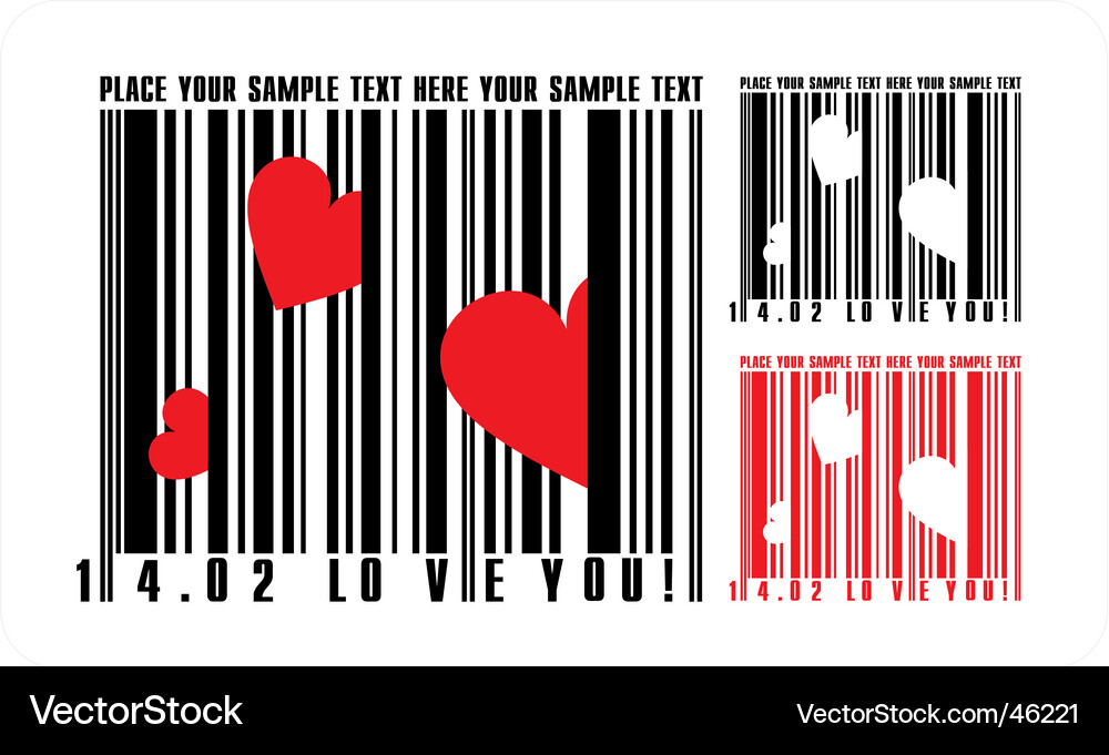 Valentines bar code Vector Image