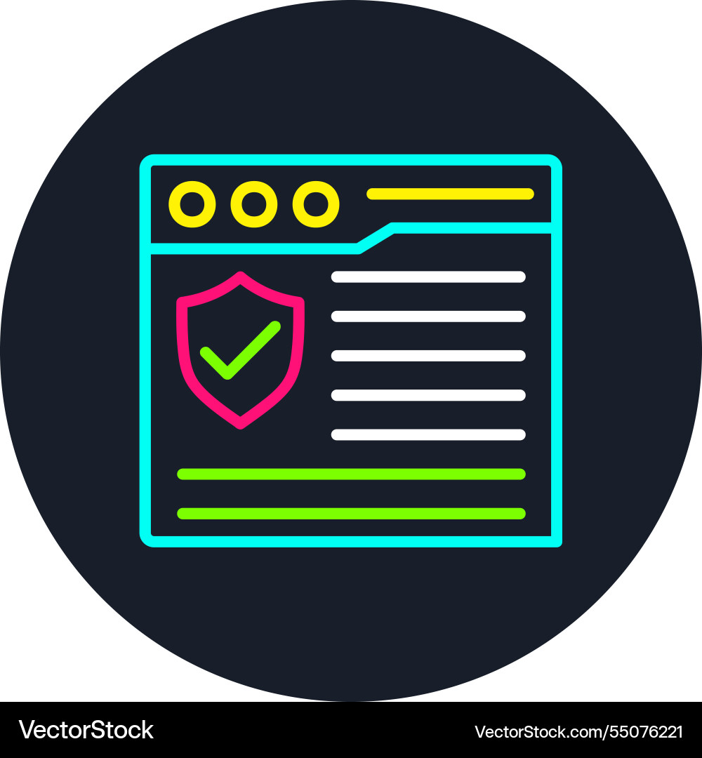Web page line multi color icon vector image
