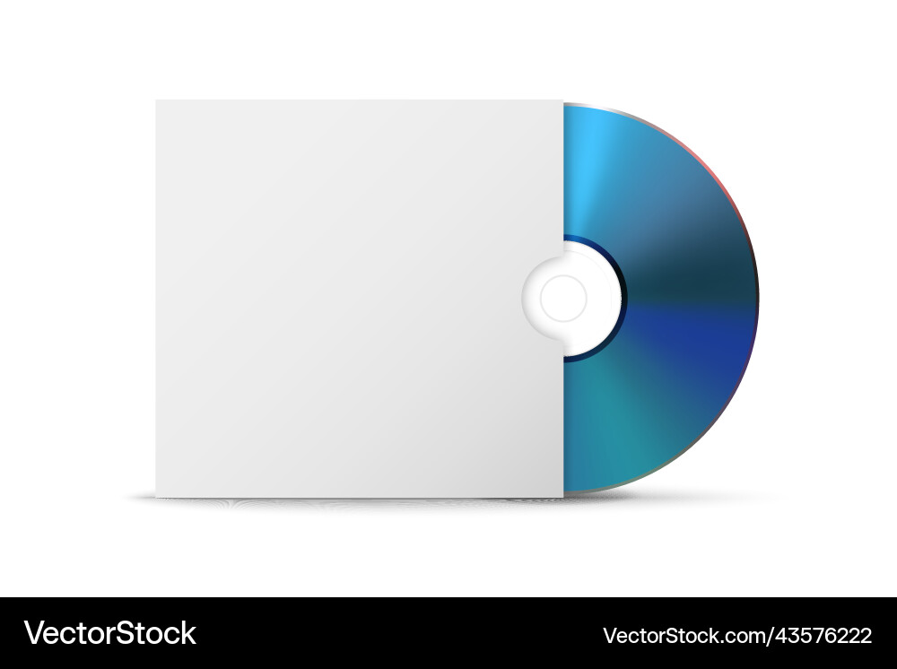 3d realistic blue cd dvd with paper case 3d realistic blue cd dvd with paper case vector image