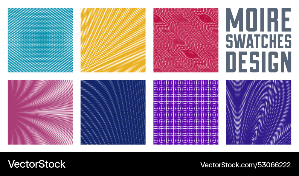 Abstract backgrounds set made with linear moire Abstract backgrounds set made with linear moire vector image