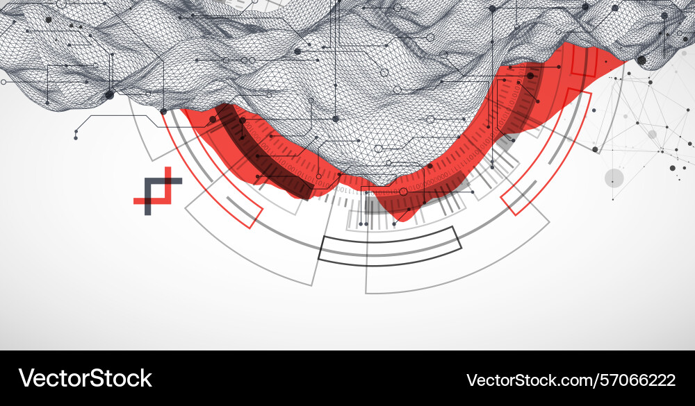 Abstract data background with wireframe wave Abstract data background with wireframe wave vector image